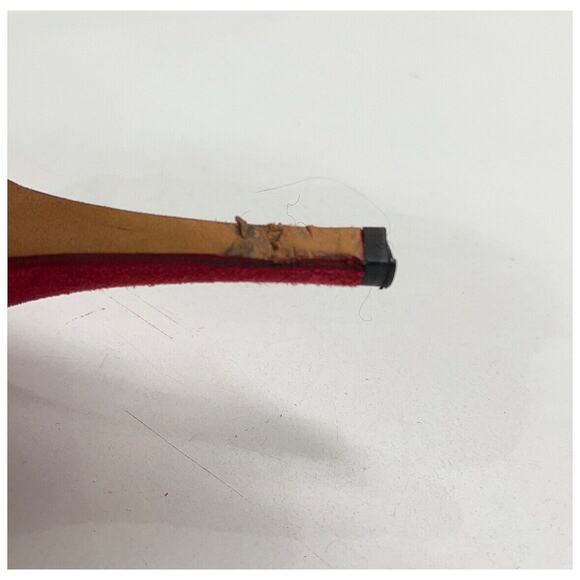 Authentic Yves Saint Laurent Red Platform Slingback Patent Suede Heels Size 39.5 - Picture 10 of 10